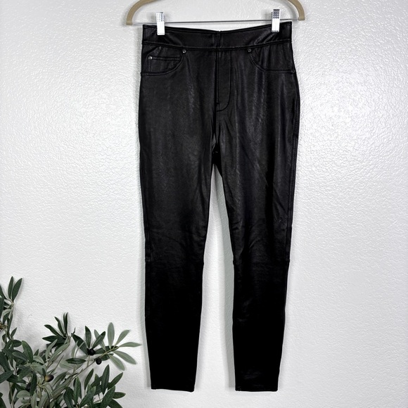 SPANX Leather-Like Ankle Skinny Pant Black Leggings - Picture 3 of 7